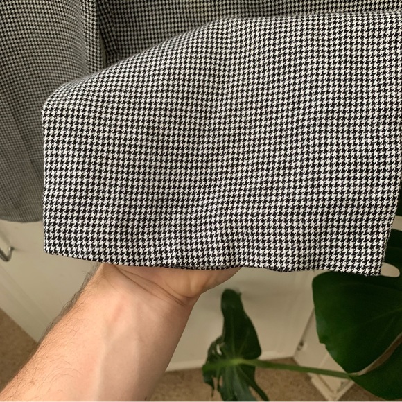 Tapered Micro-checkered Ankle Pant Chef Baggy Elastic Waist Paperbag Pull On - Picture 7 of 7